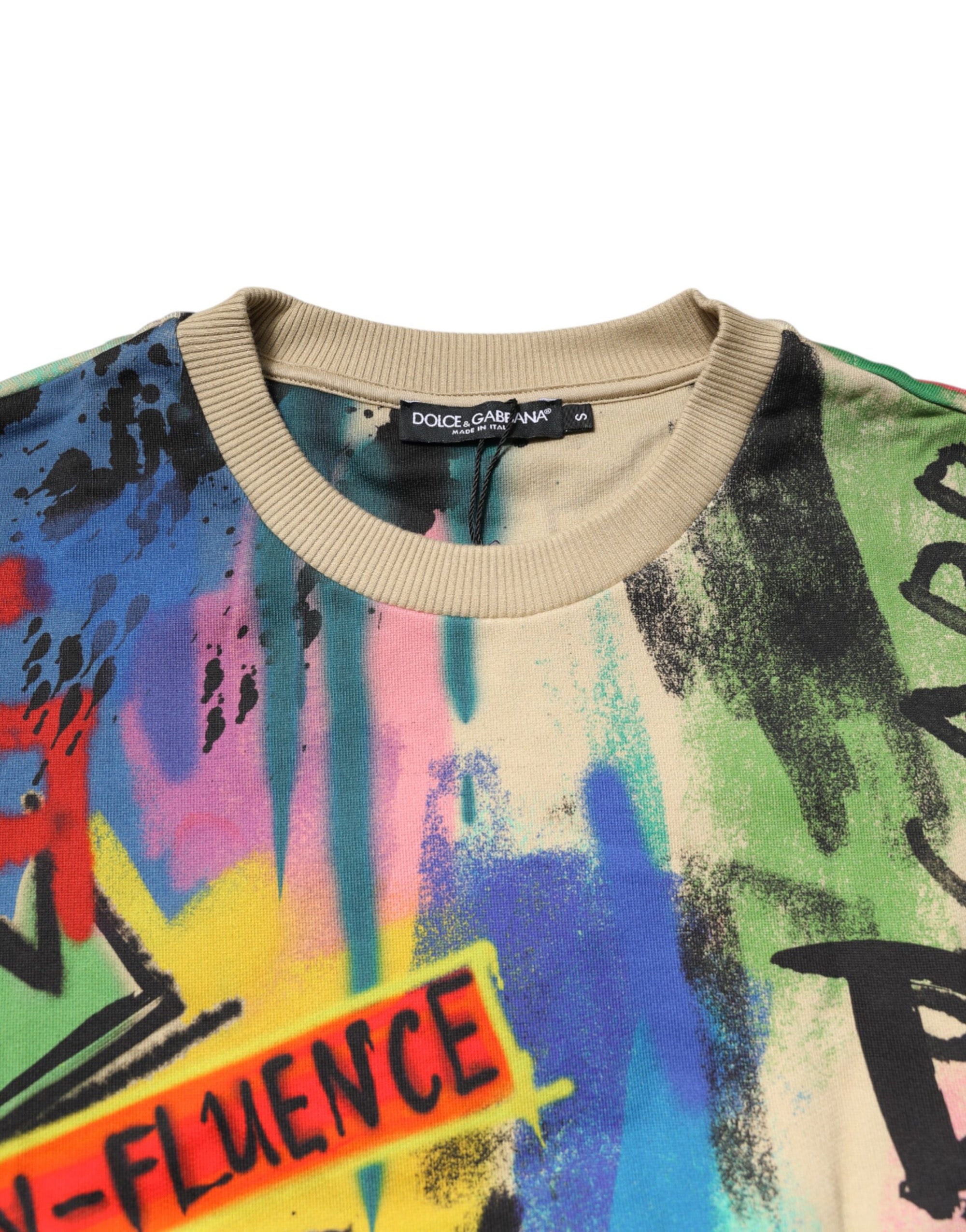 Pull en coton imprimé multicolore Dolce & Gabbana