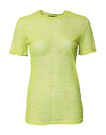 Dolce &amp; Gabbana Green Nylon See Through Women Short Sleeves Top
