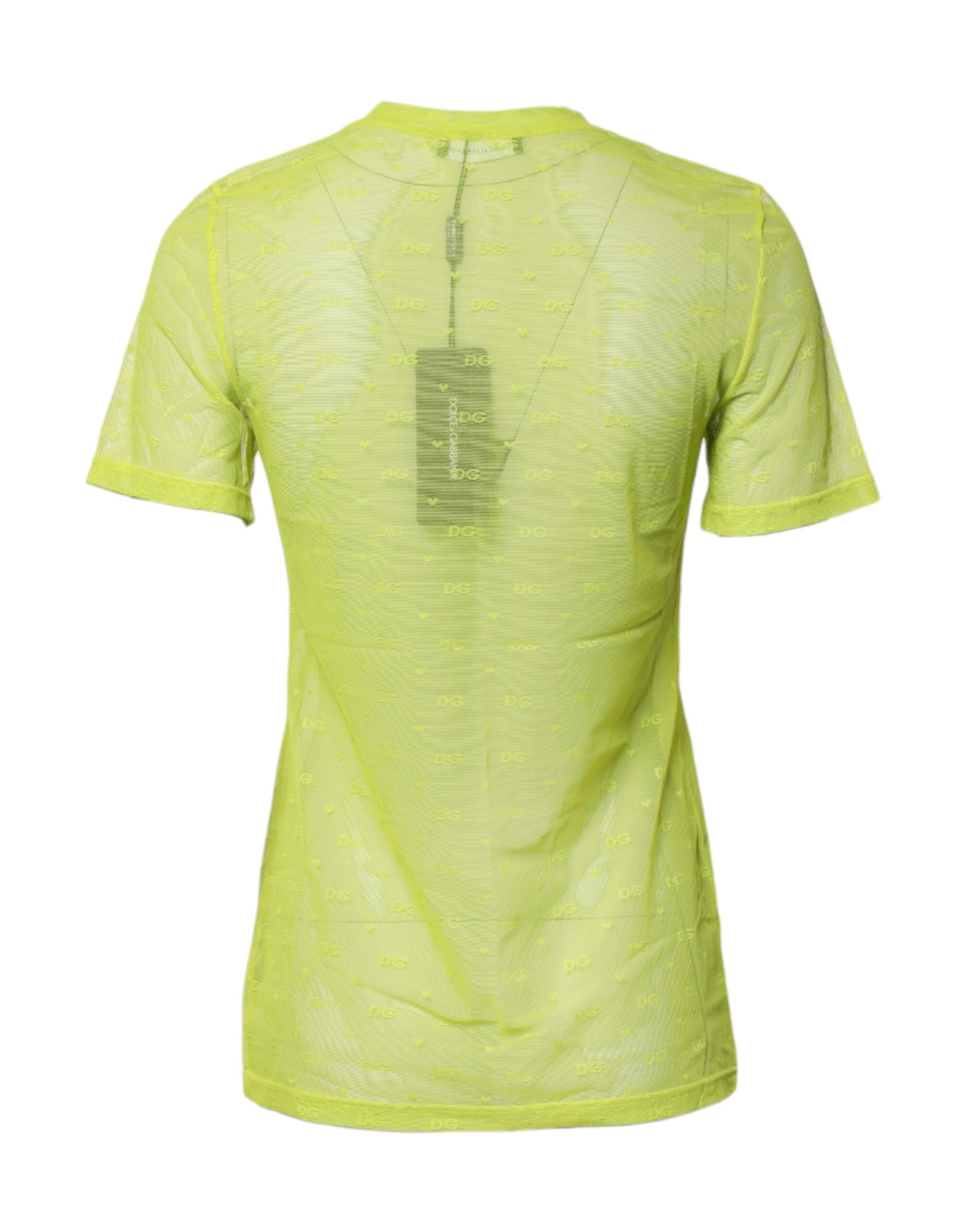Dolce &amp; Gabbana Green Nylon See Through Women Short Sleeves Top