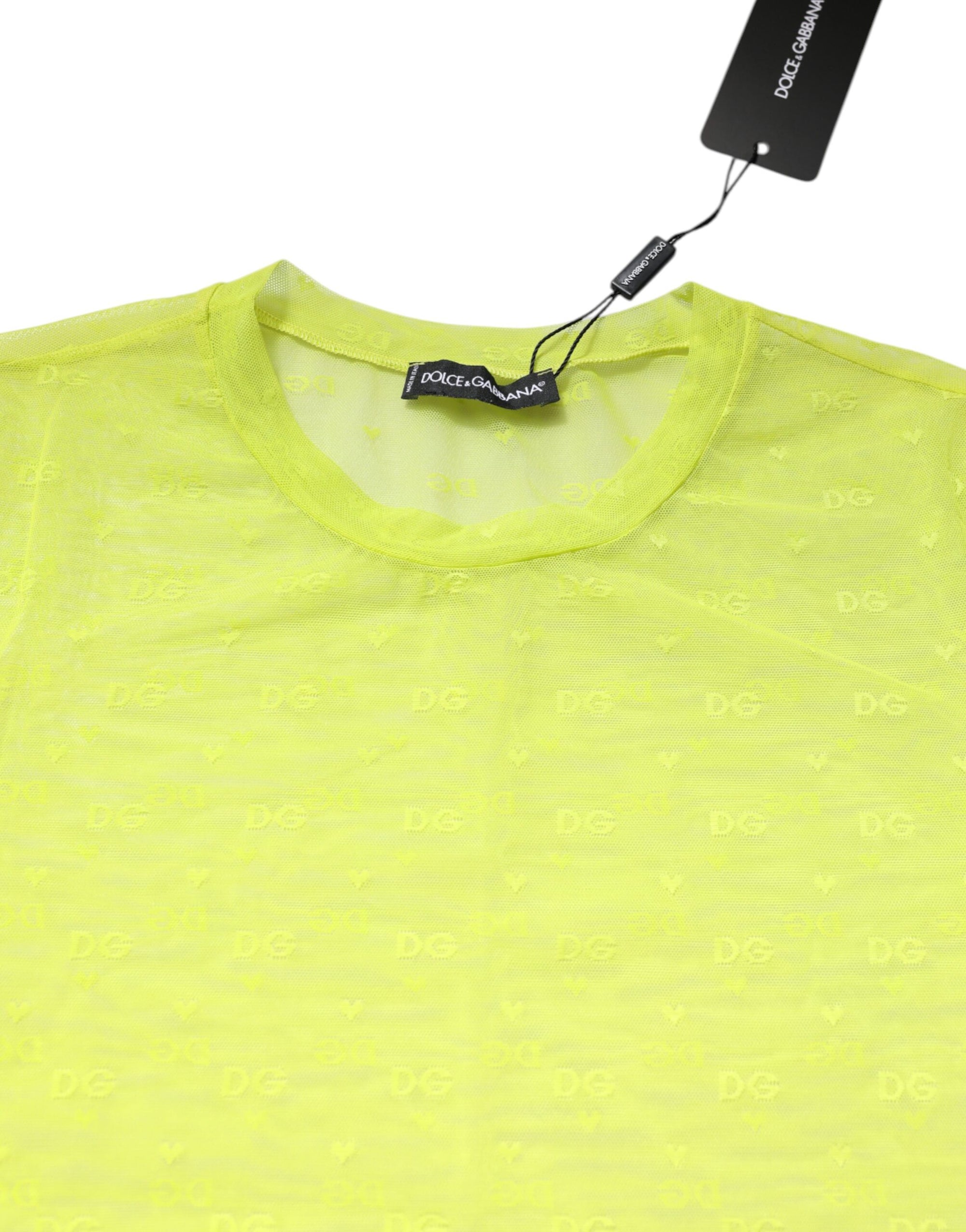 Dolce &amp; Gabbana Green Nylon See Through Women Short Sleeves Top