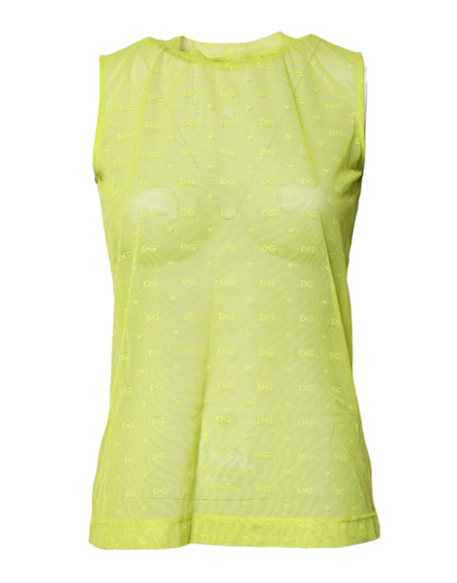 Débardeur sans manches transparent en nylon vert Dolce &amp; Gabbana pour femme