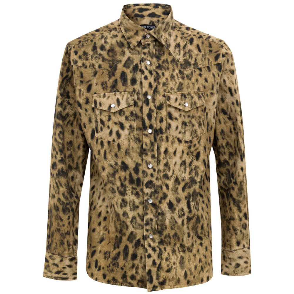 Chemise en coton beige Tom Ford