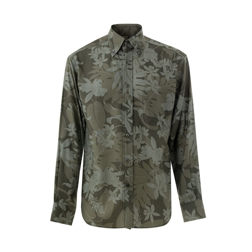 Chemise en lyocell verte Tom Ford