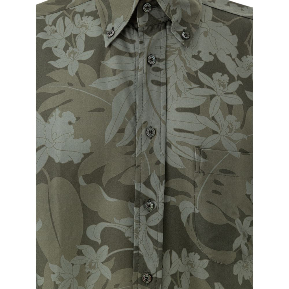 Chemise en lyocell verte Tom Ford