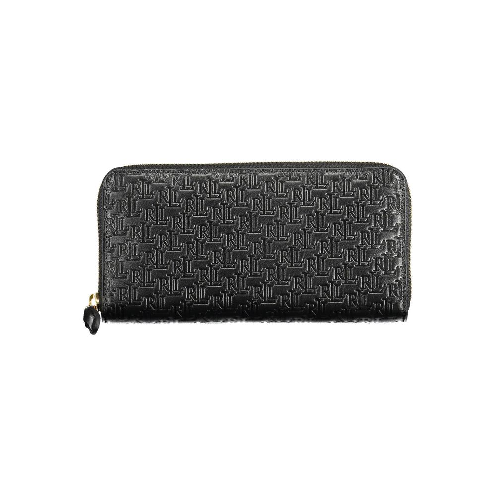 Portefeuille en cuir noir Ralph Lauren