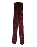 Collants Dolce &amp; Gabbana en nylon marron ornés de cristaux