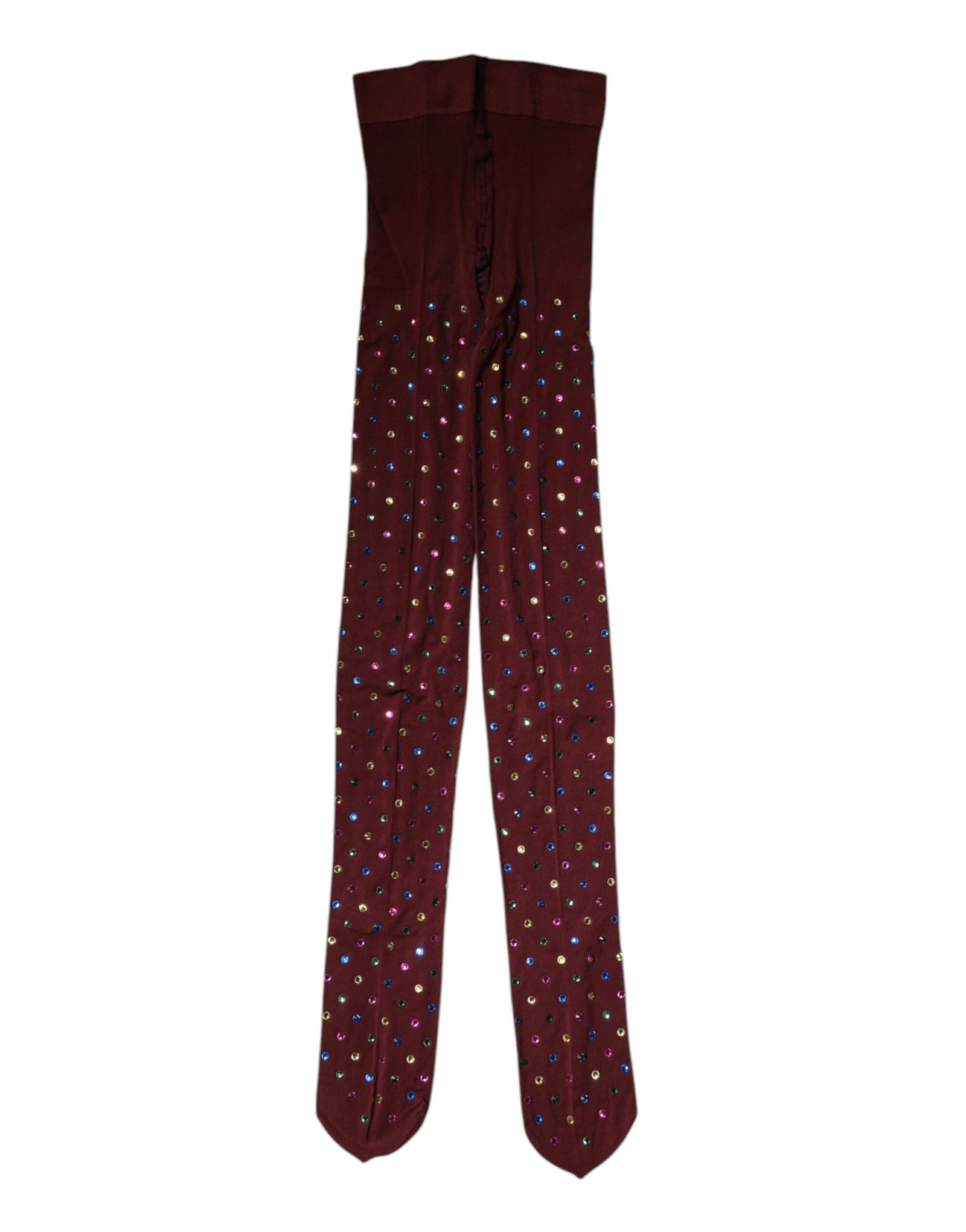 Collants Dolce &amp; Gabbana en nylon marron ornés de cristaux