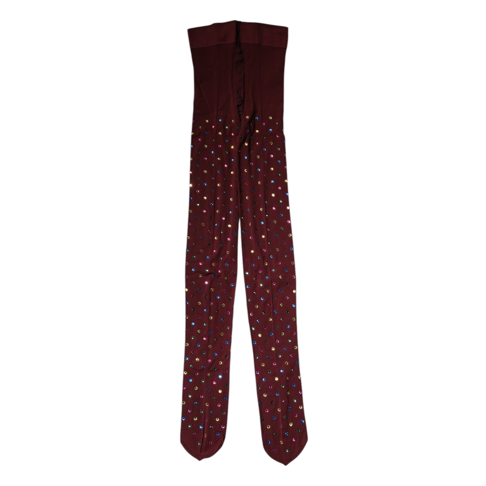 Collants Dolce &amp; Gabbana en nylon marron ornés de cristaux