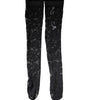 Dolce &amp; Gabbana Black Floral Lace Cotton Stretch Stockings Socks