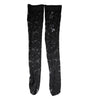 Dolce &amp; Gabbana Black Floral Lace Cotton Stretch Stockings Socks