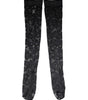 Dolce &amp; Gabbana Black Floral Lace Cotton Stretch Stockings Socks