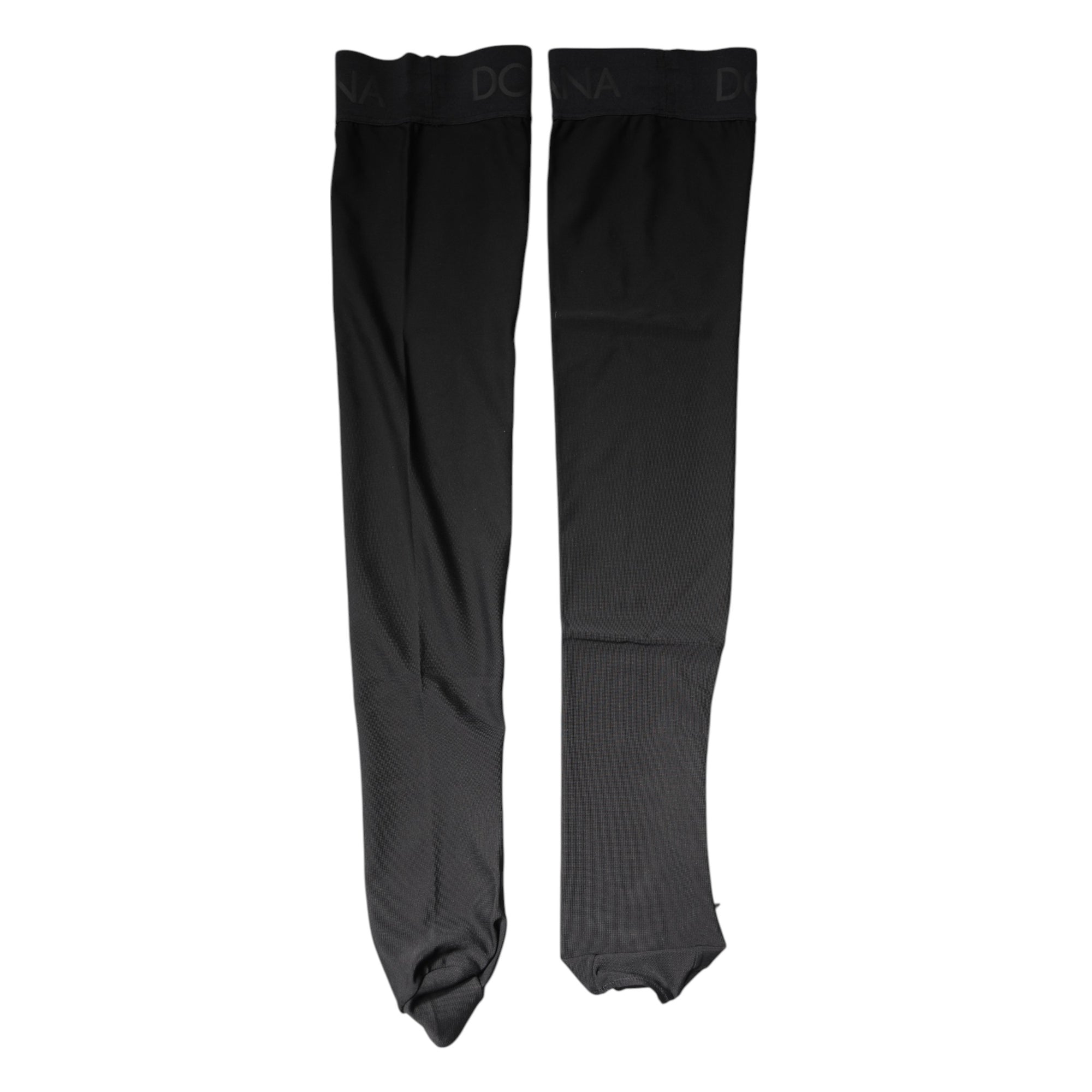 Dolce & Gabbana Black Viscose Stretch Over Calf Stockings Socks
