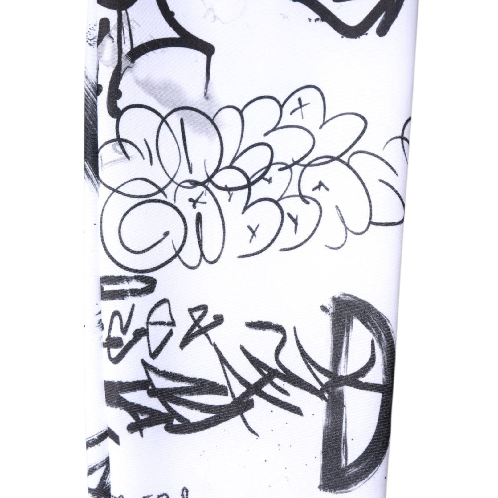 Chaussettes mi-mollet en coton blanc à motif graffiti Dolce &amp; Gabbana