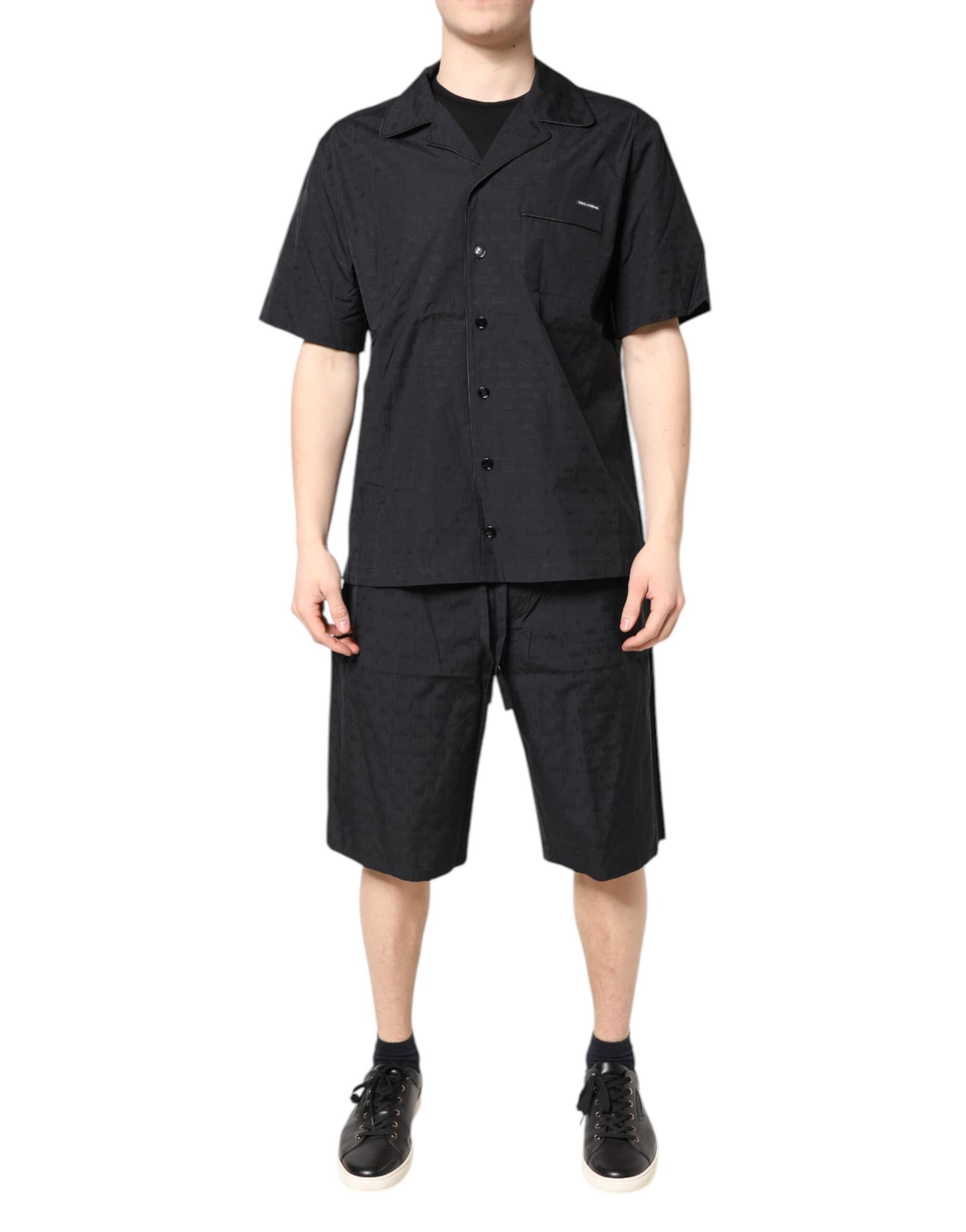 Ensemble pyjama en coton noir pour homme Dolce & Gabbana