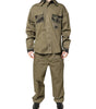 Dolce & Gabbana Brown Cotton Stretch Shirt Pants Casual Set