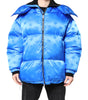 Dolce &amp; Gabbana Blue Logo Full Zip Hooded Quilted Jacket