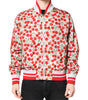 Dolce & Gabbana White Cherry Print Full Zip Bomber Jacket