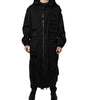 Dolce & Gabbana Black Hooded Long Men Windbreaker Jacket