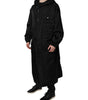 Dolce & Gabbana Black Hooded Long Men Windbreaker Jacket