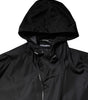 Dolce & Gabbana Black Hooded Long Men Windbreaker Jacket