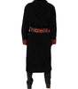 Dolce & Gabbana Black Cherry Print Wrap Robe Men Coat Jacket