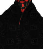 Dolce & Gabbana Black Cherry Print Wrap Robe Men Coat Jacket