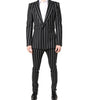 Dolce & Gabbana Black Striped SICILIA Formal 2 Piece Suit