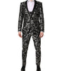 Dolce & Gabbana Black Gray MARTINI Jacquard Men 3 Piece Suit