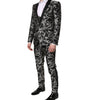 Dolce & Gabbana Black Gray MARTINI Jacquard Men 3 Piece Suit
