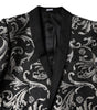 Dolce & Gabbana Black Gray MARTINI Jacquard Men 3 Piece Suit