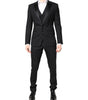 Costume 3 pièces simple boutonnage en laine noire Dolce & Gabbana