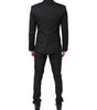 Costume 3 pièces simple boutonnage en laine noire Dolce & Gabbana