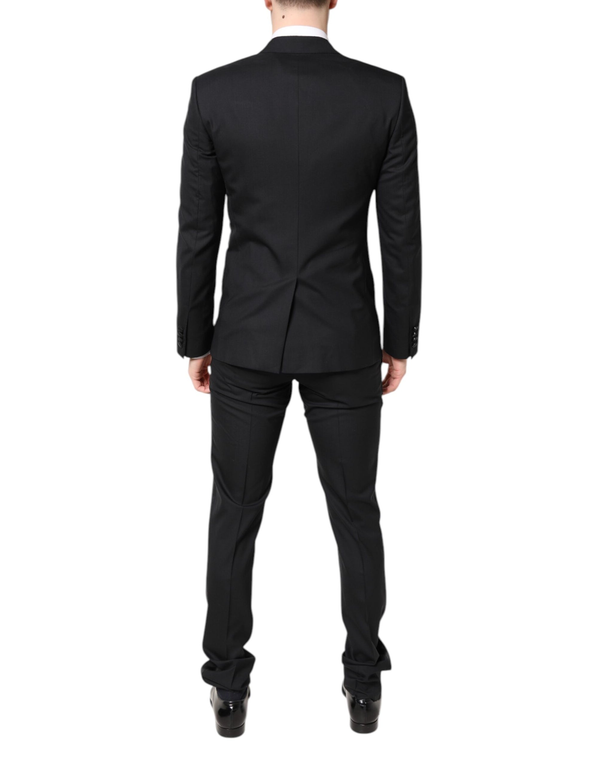Costume 3 pièces simple boutonnage en laine noire Dolce & Gabbana