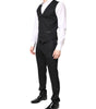 Costume 3 pièces simple boutonnage en laine noire Dolce & Gabbana