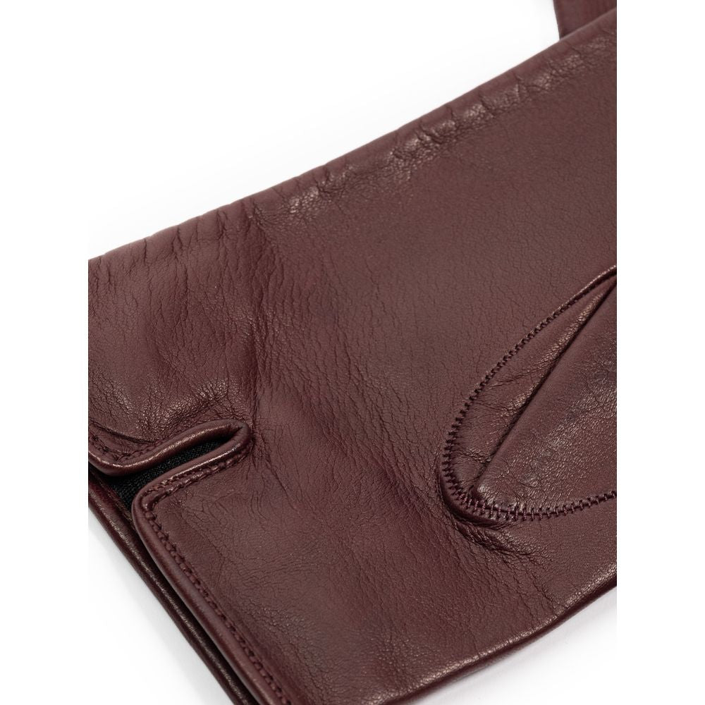 Dolce &amp; Gabbana Burgundy Leather Glove
