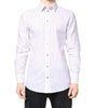 Dolce & Gabbana White Stripes Cotton GOLD Formal Dress Shirt