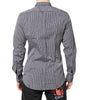 Dolce & Gabbana Black White Striped GOLD Formal Dress Shirt