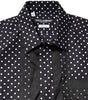 Dolce & Gabbana Black Polka Dot Long Sleeves Gold Formal Shirt