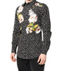 Dolce & Gabbana Black GOLD Floral Embroidery Formal Shirt