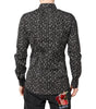 Dolce & Gabbana Black GOLD Floral Embroidery Formal Shirt