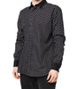 Dolce &amp; Gabbana Black Polka Dot Cotton Formal Dress Shirt