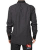 Dolce &amp; Gabbana Black Polka Dot Cotton Formal Dress Shirt