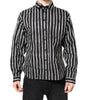 Dolce &amp; Gabbana Black White Striped Cotton Dress Shirt