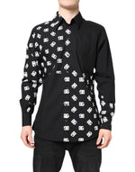 Dolce &amp; Gabbana Black DG Logo Cotton MARTINI Dress Shirt