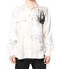 Chemise décontractée à manches longues en soie ivoire Dolce & Gabbana pour homme