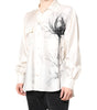 Chemise décontractée à manches longues en soie ivoire Dolce & Gabbana pour homme