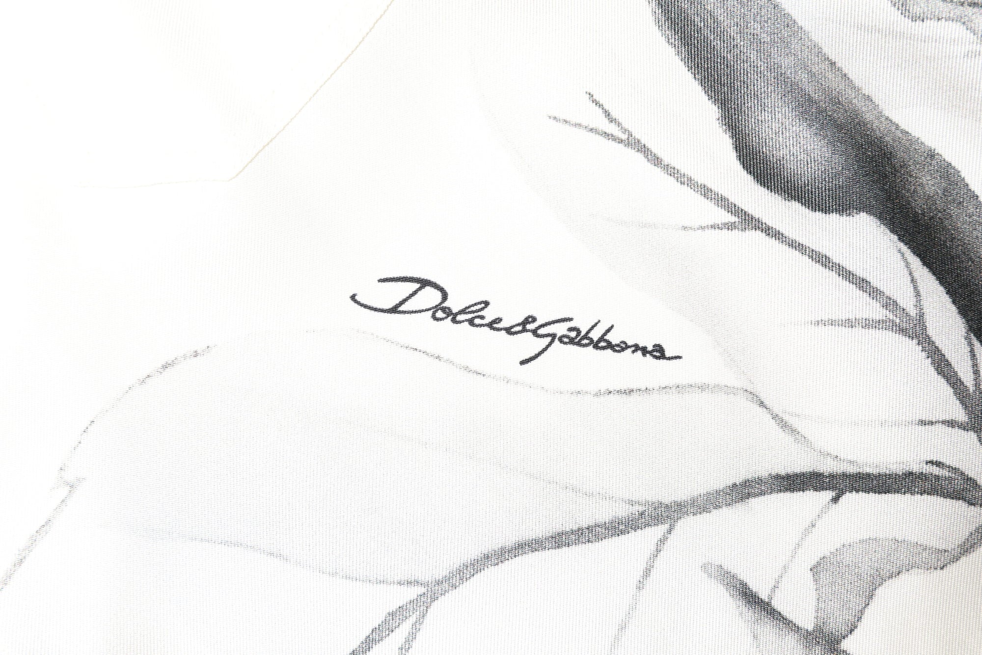 Chemise décontractée à manches longues en soie ivoire Dolce & Gabbana pour homme