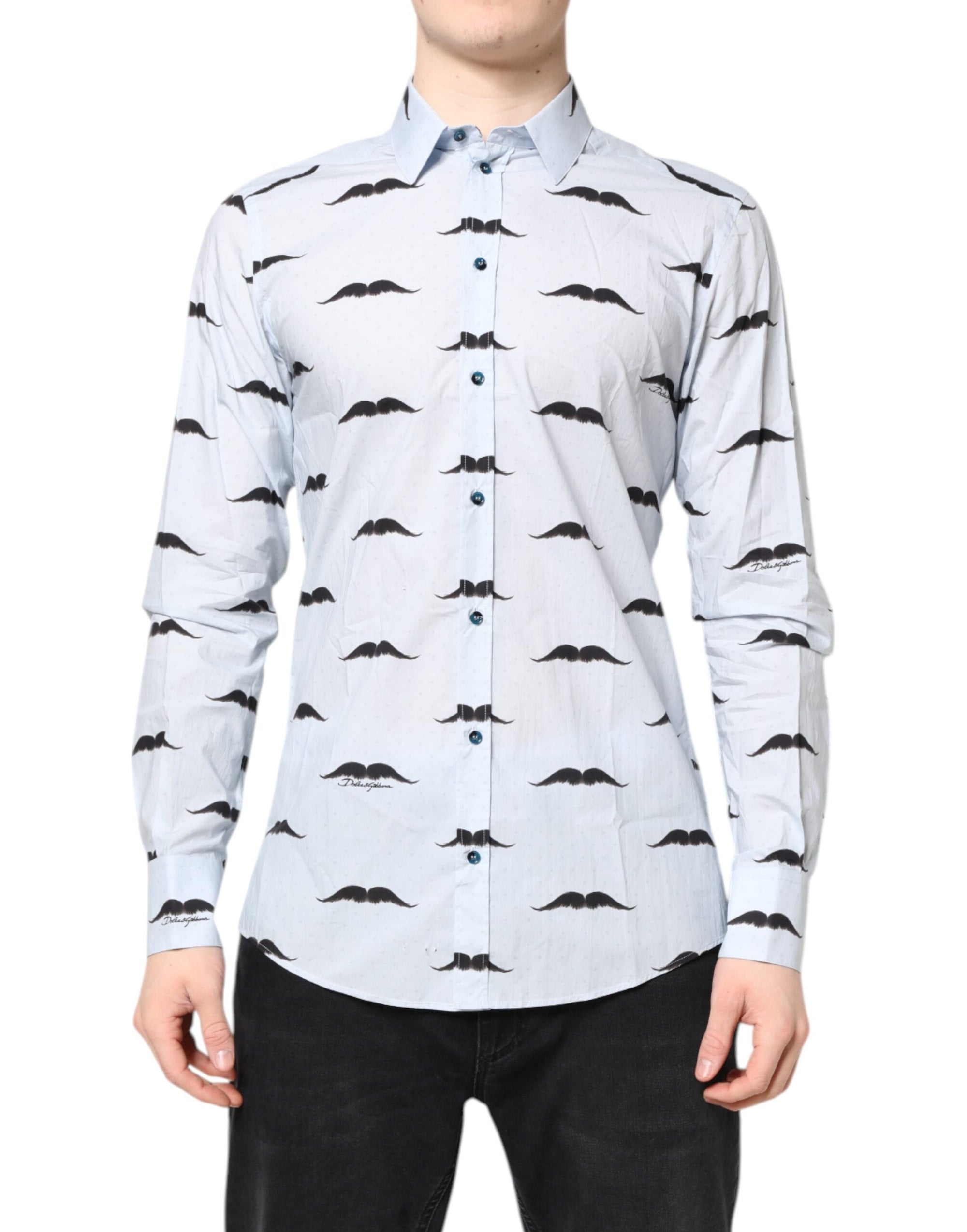 Dolce &amp; Gabbana Light Blue Cotton MARTINI Formal Dress Shirt