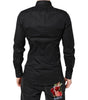 Chemise à manches longues en coton noir Dolce & Gabbana