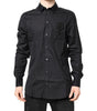Dolce & Gabbana Black Floral Gold Cotton Dress Formal Shirt